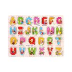 Wooden Alphabet Puzzle With Knobs