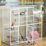 Large White Multi-Tier Cat Cage